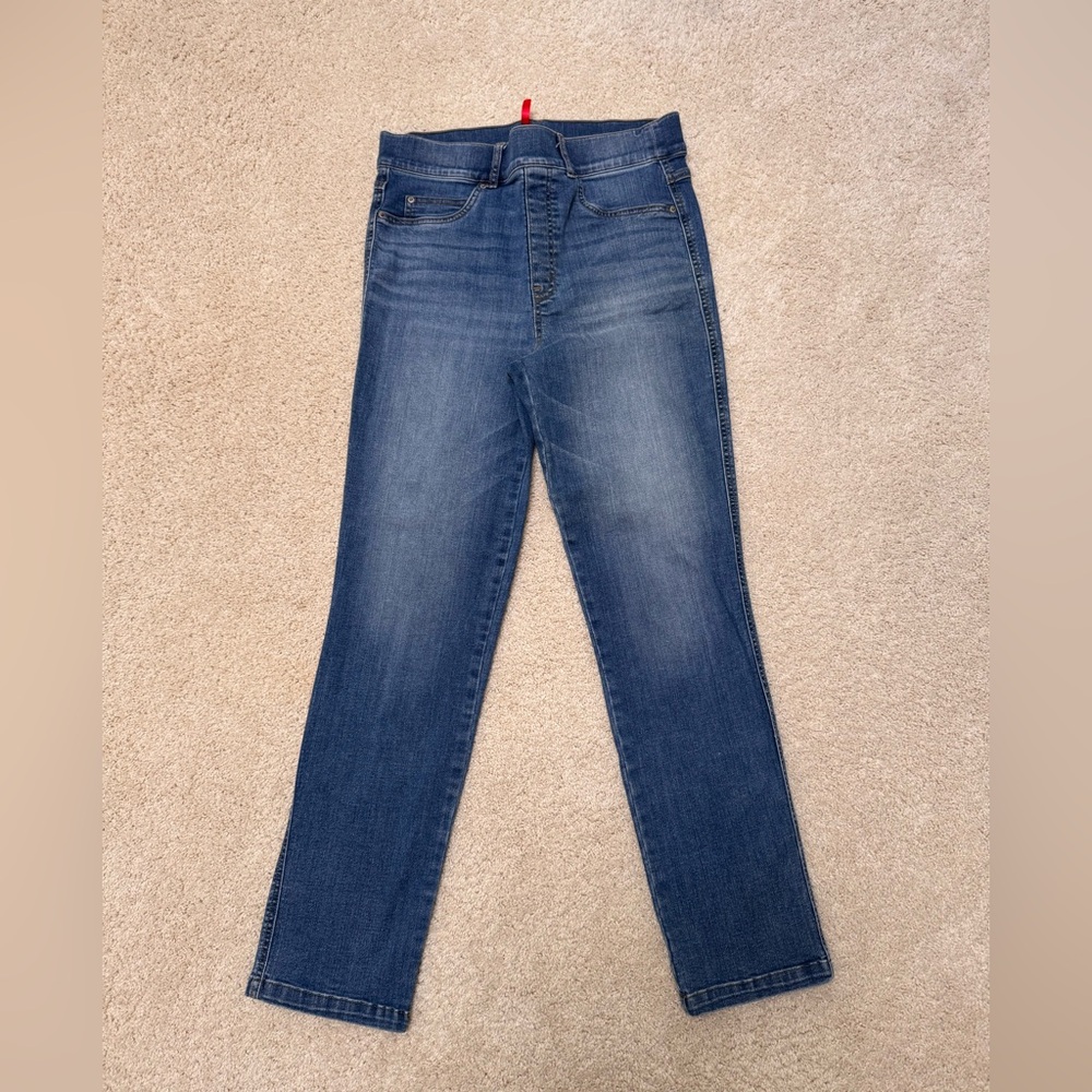 Spanx straight leg jeans. Medium / antique blue. Large.